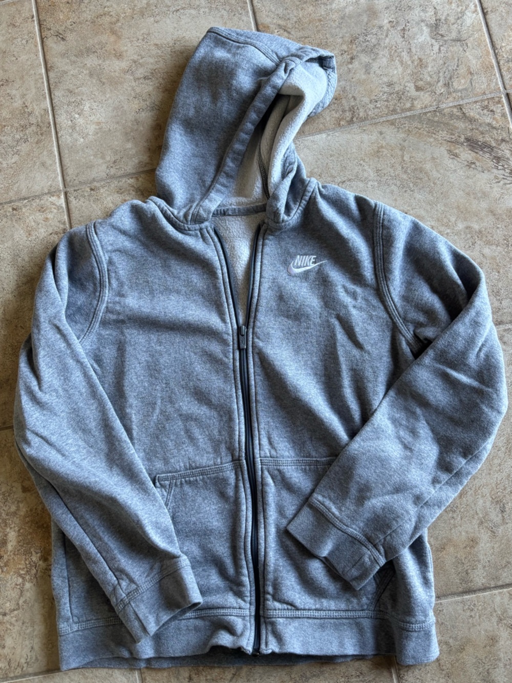 Nike Heather Gray Full-Zip Hooded Sweatshirt